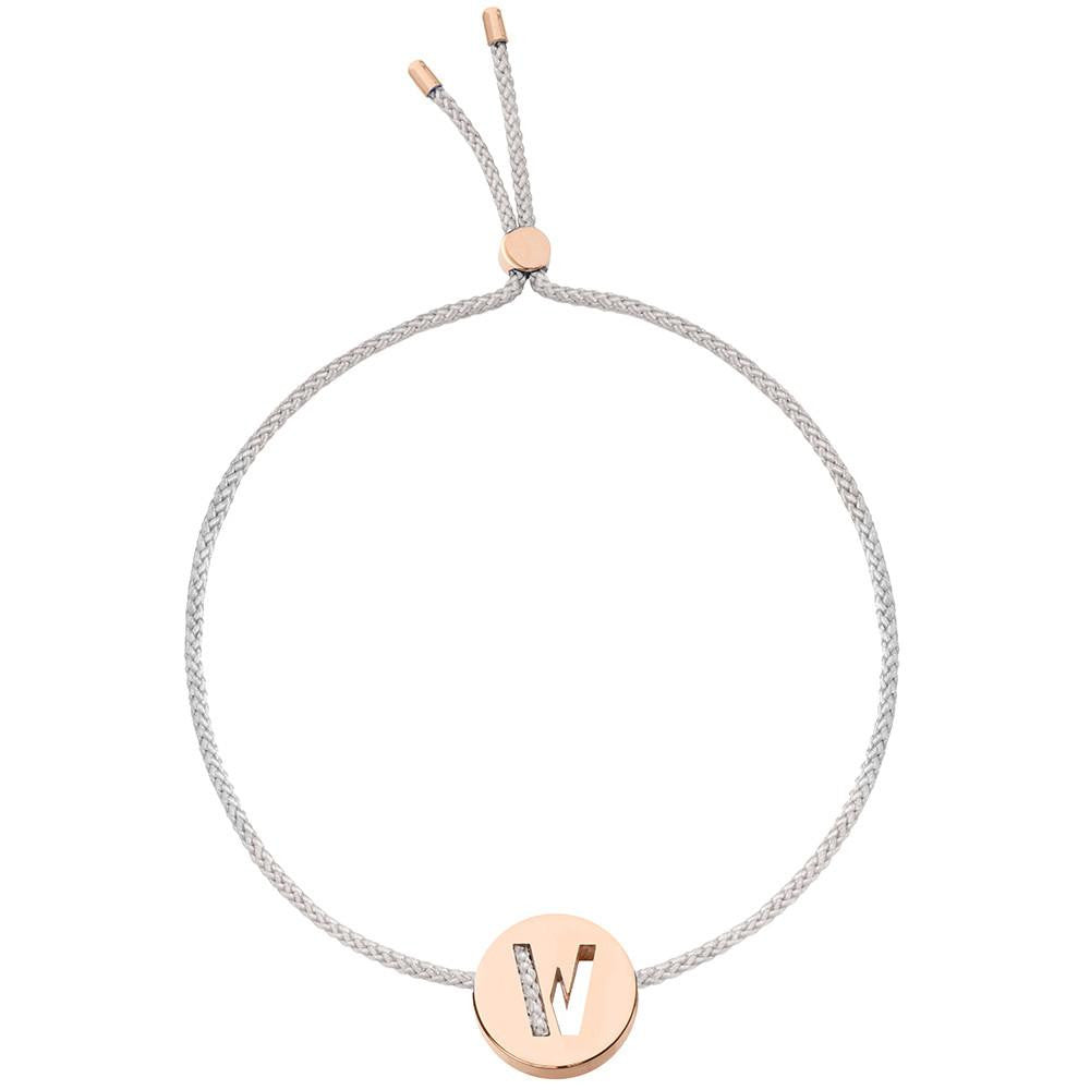 Ruifier ABC's W Cord Bracelet Light Grey Rose Gold