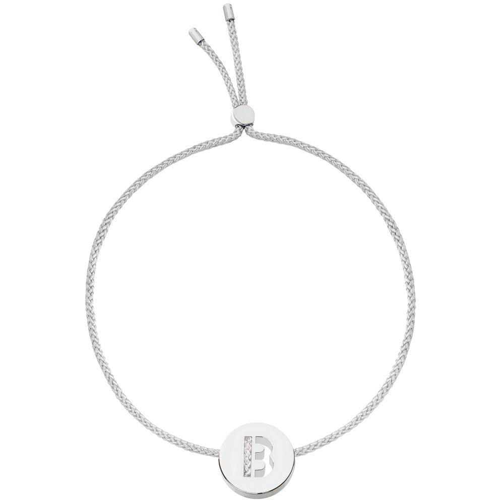 Ruifier ABC's B Cord Bracelet Light Grey Sterling Silver