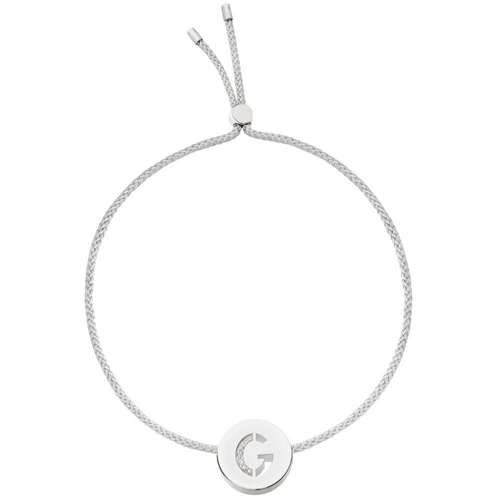 Ruifier ABC's G Cord Bracelet Light Grey Sterling Silver