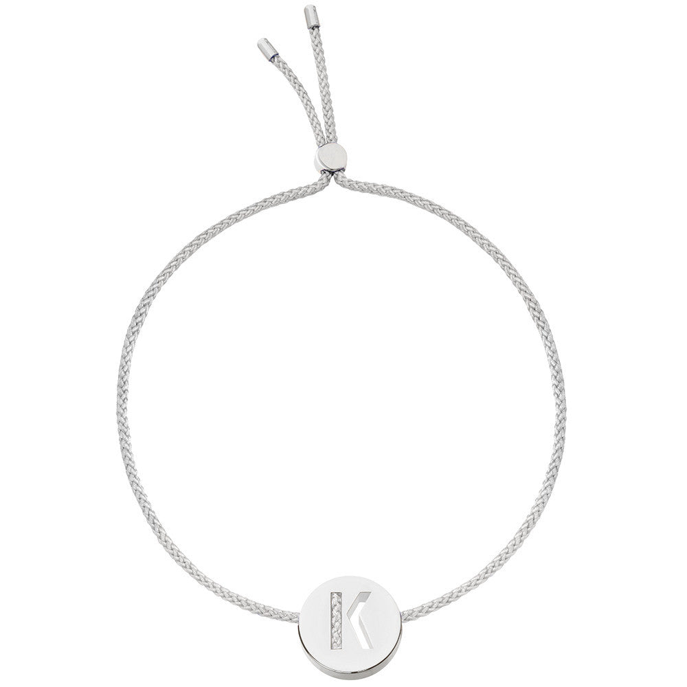 Ruifier ABC's K Cord Bracelet Light Grey Sterling Silver