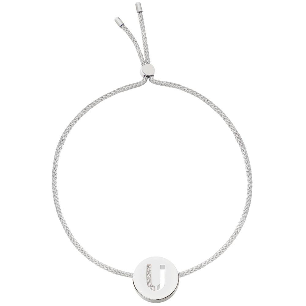 Ruifier ABC's U Cord Bracelet Light Grey Sterling Silver