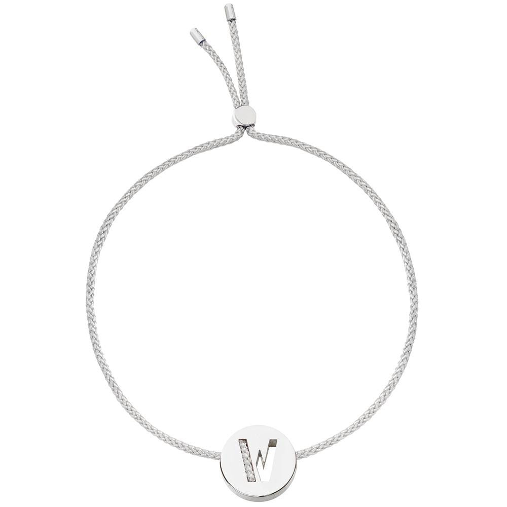 Ruifier ABC's W Cord Bracelet Light Grey Sterling Silver