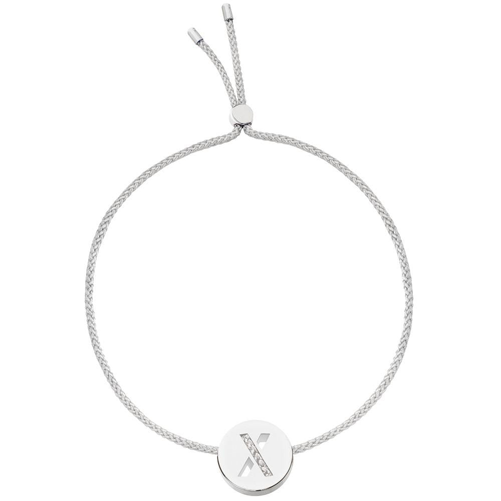 Ruifier ABC's X Cord Bracelet Light Grey Sterling Silver