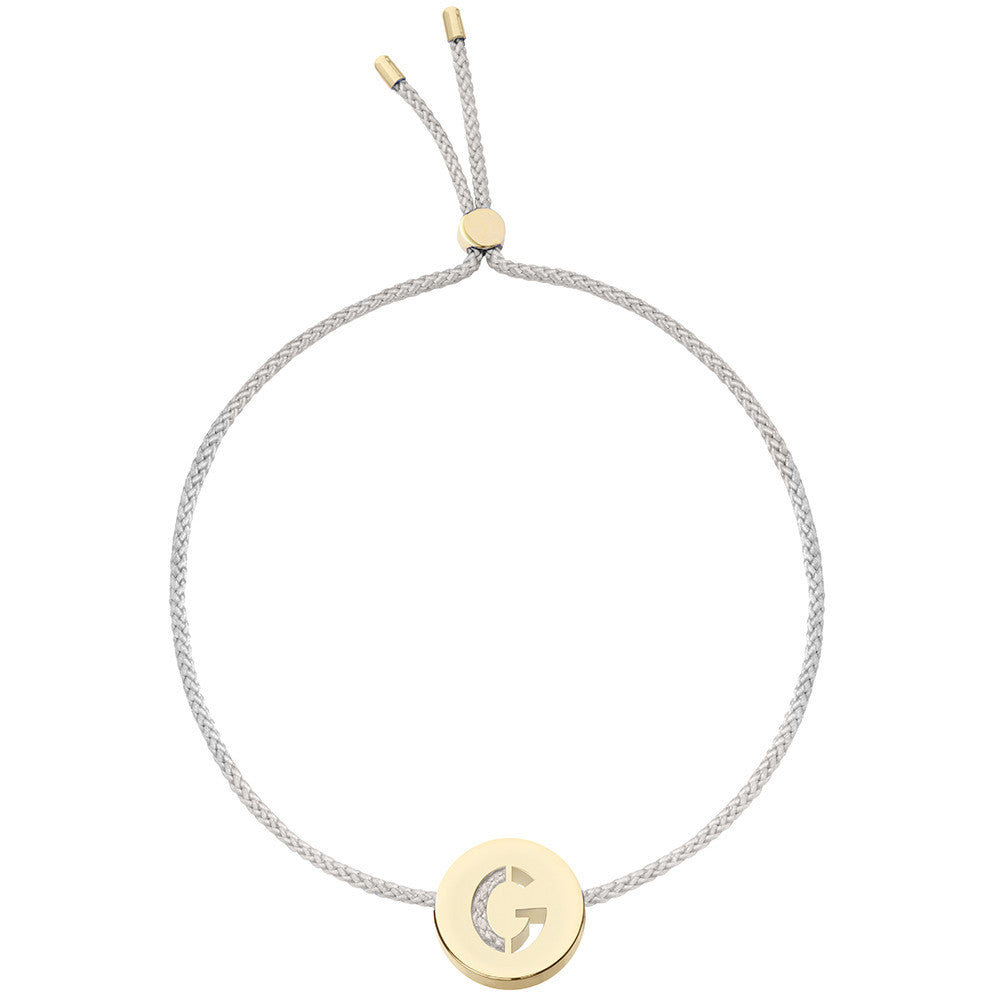 Ruifier ABC's G Cord Bracelet Light Grey Yellow Gold