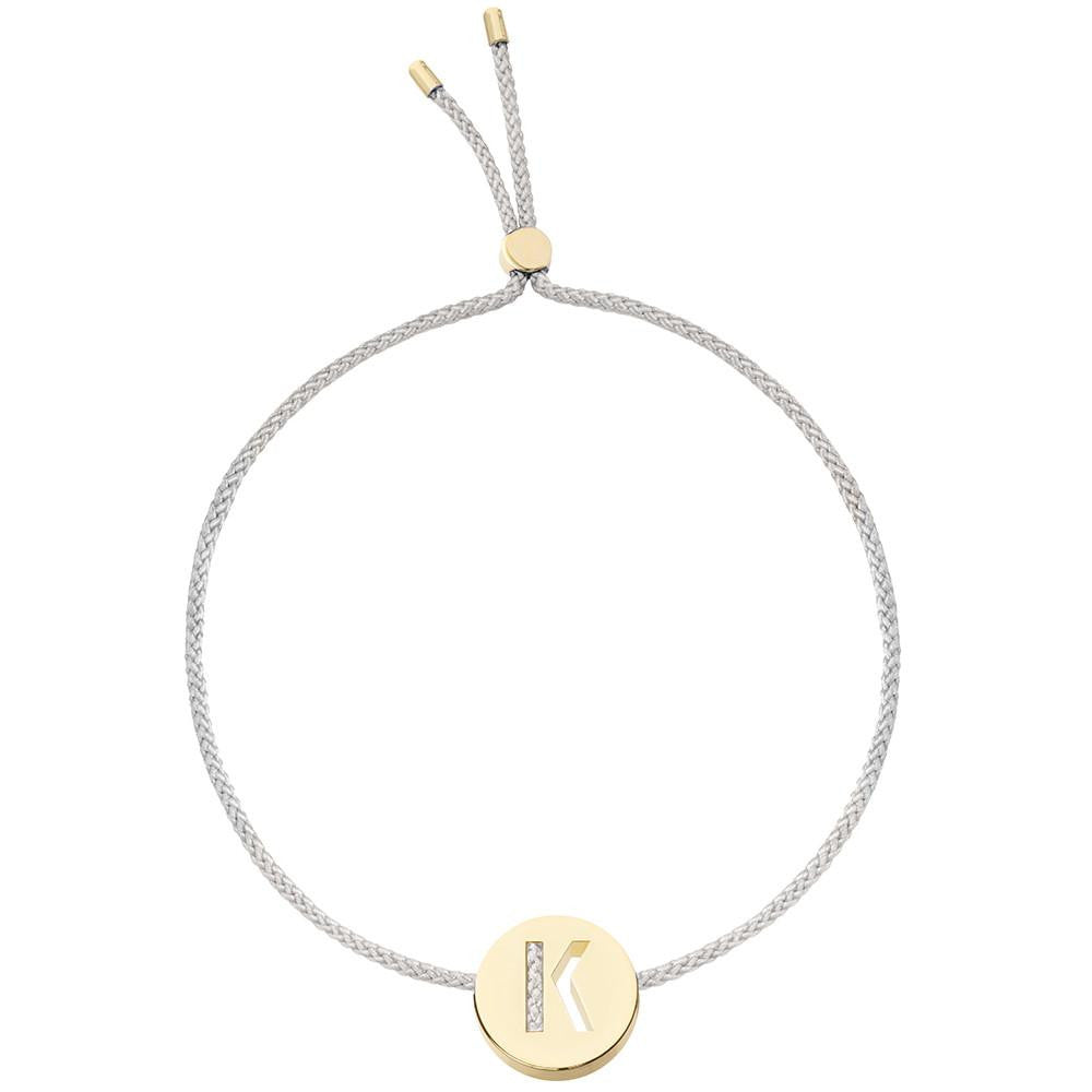 Ruifier ABC's K Cord Bracelet Light Grey Yellow Gold