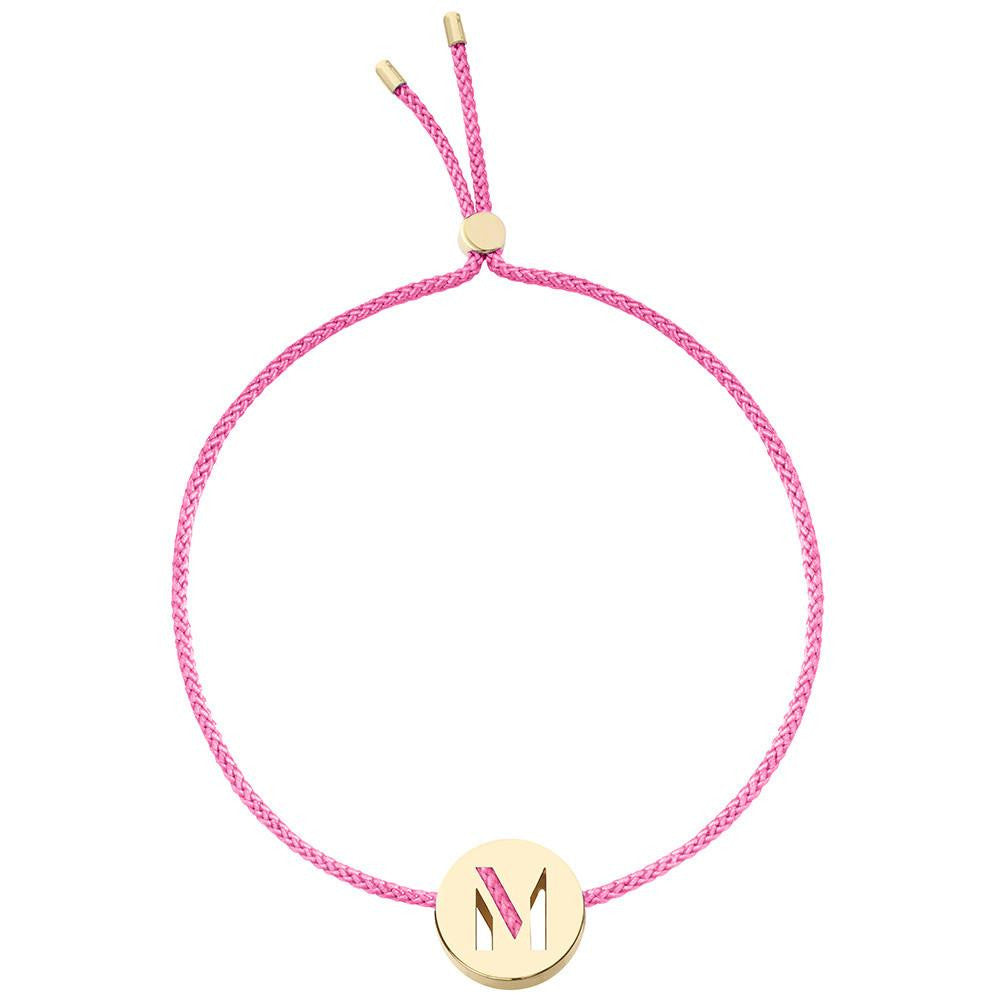 Ruifier ABC's M Cord Bracelet Pink Yellow Gold