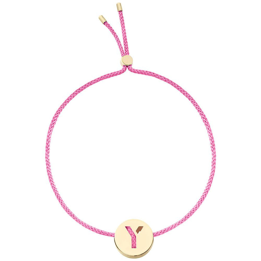 Ruifier ABC's Y Cord Bracelet Pink Yellow Gold