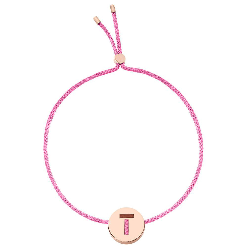 Ruifier ABC's T Cord Bracelet Pink Rose Gold