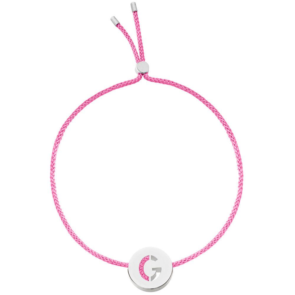Ruifier ABC's G Cord Bracelet Pink Sterling Silver