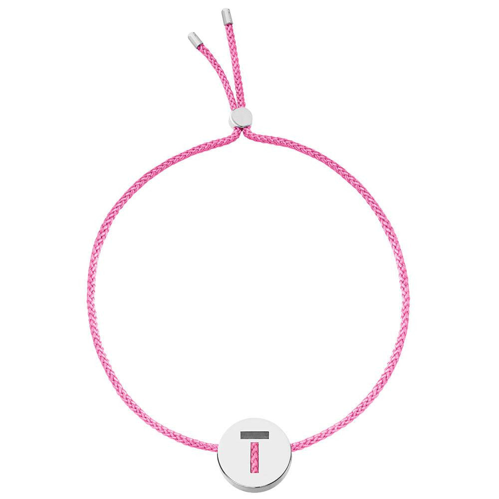Ruifier ABC's T Cord Bracelet Pink Sterling Silver