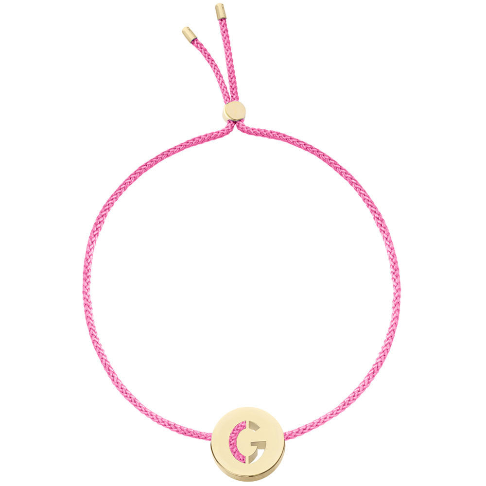 Ruifier ABC's G Cord Bracelet Pink Yellow Gold