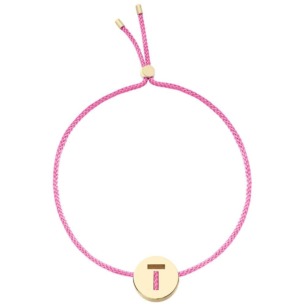Ruifier ABC's T Cord Bracelet Pink Yellow Gold