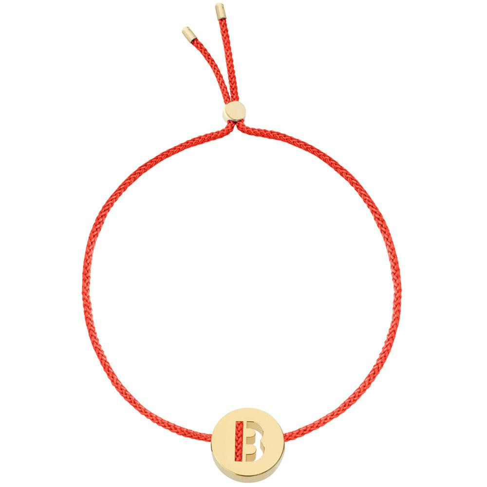 Ruifier ABC's B Cord Bracelet Red Yellow Gold