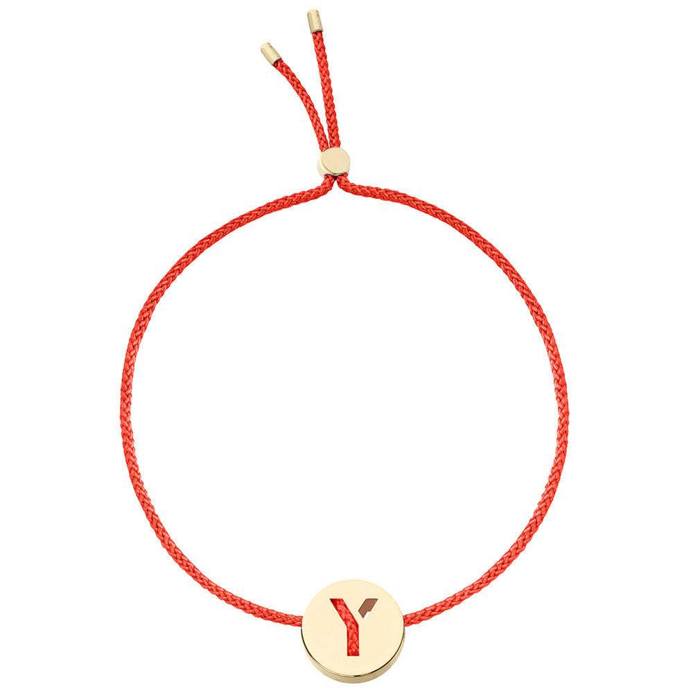 Ruifier ABC's Y Cord Bracelet Red Yellow Gold