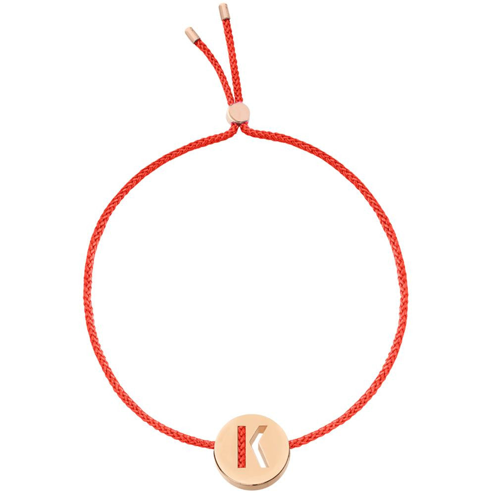 Ruifier ABC's K Cord Bracelet Red Pink Gold
