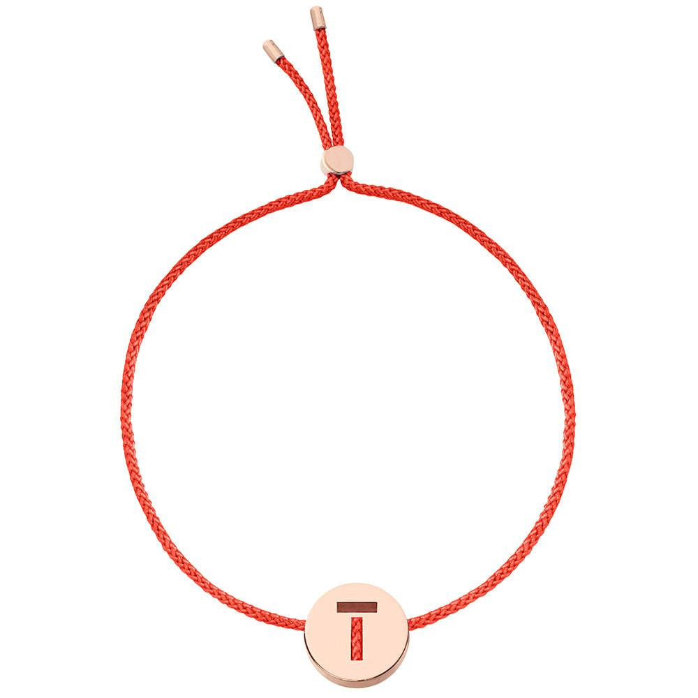 Ruifier ABC's T Cord Bracelet Red Rose Gold