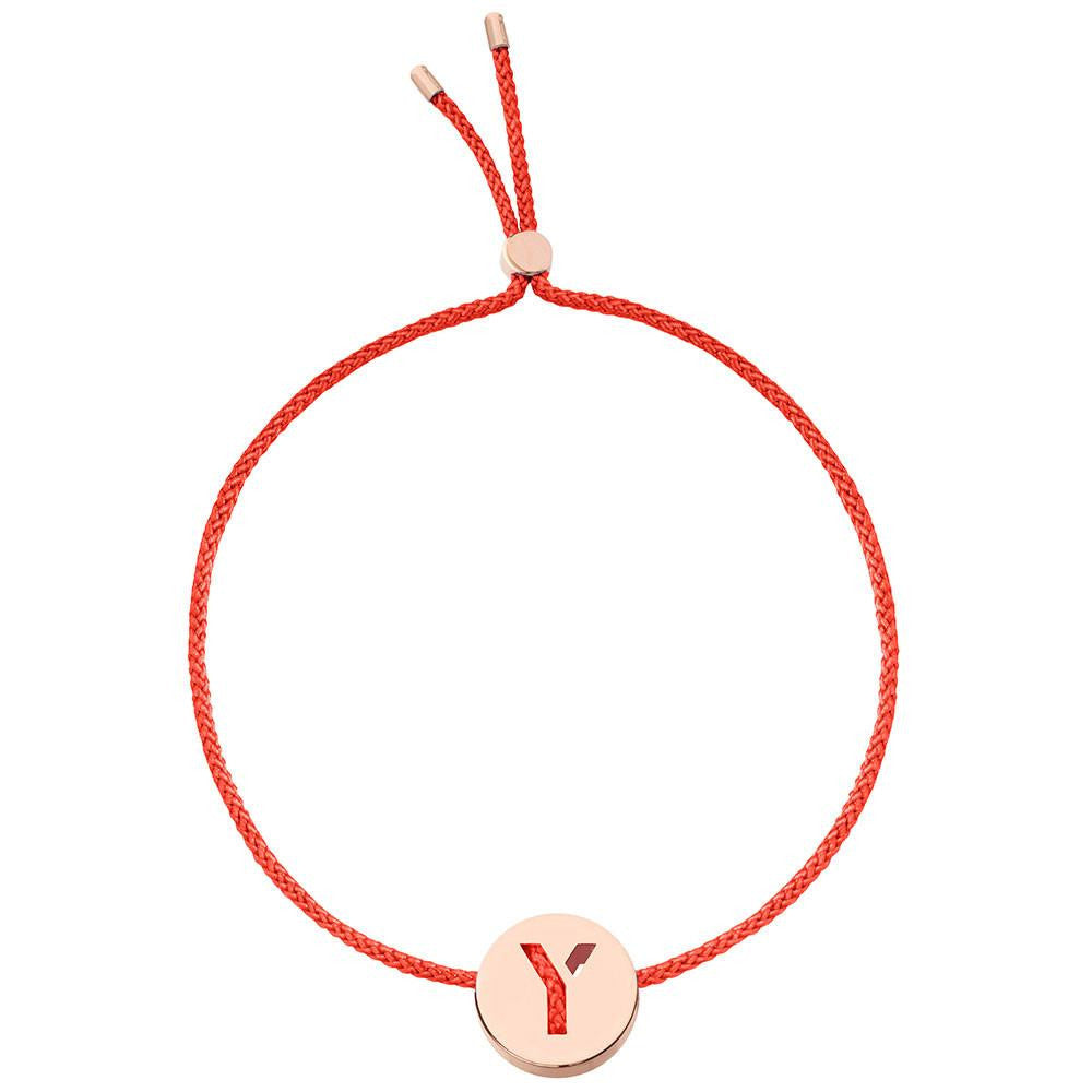 Ruifier ABC's Y Cord Bracelet Burnt Umber Rose Gold