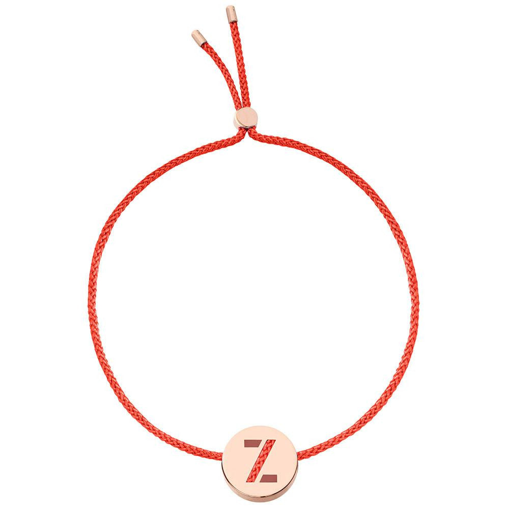 Ruifier ABC's Z Cord Bracelet Red Rose Gold