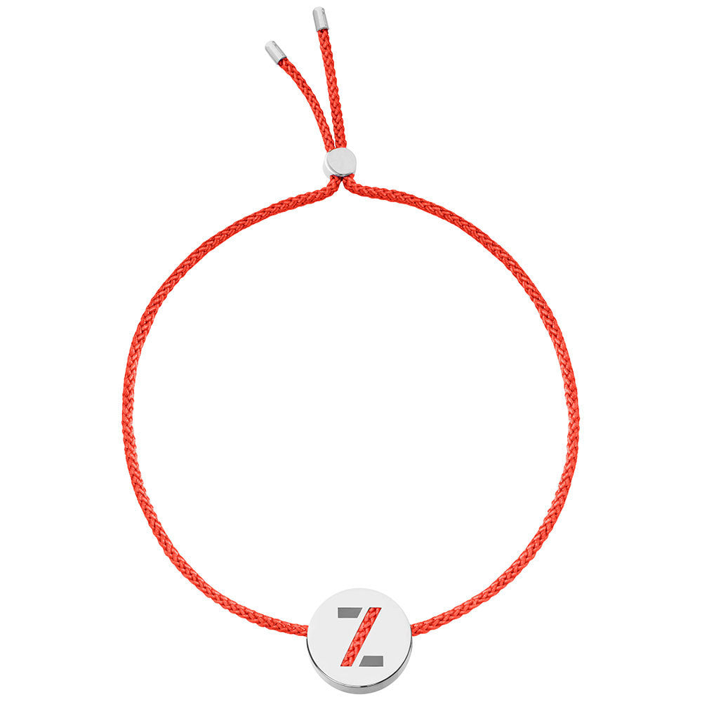 Ruifier ABC's Z Cord Bracelet Red Sterling Silver