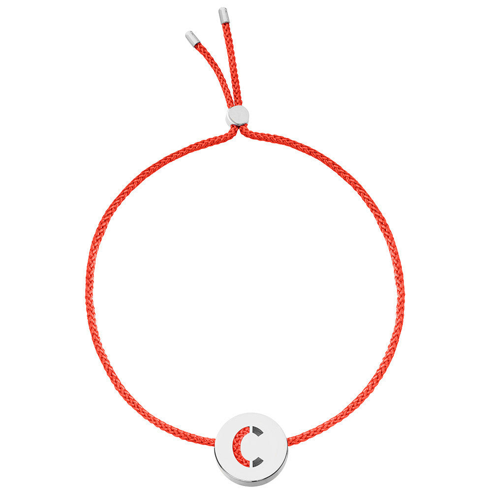 Ruifier ABC's C Cord Bracelet Red Sterling Silver