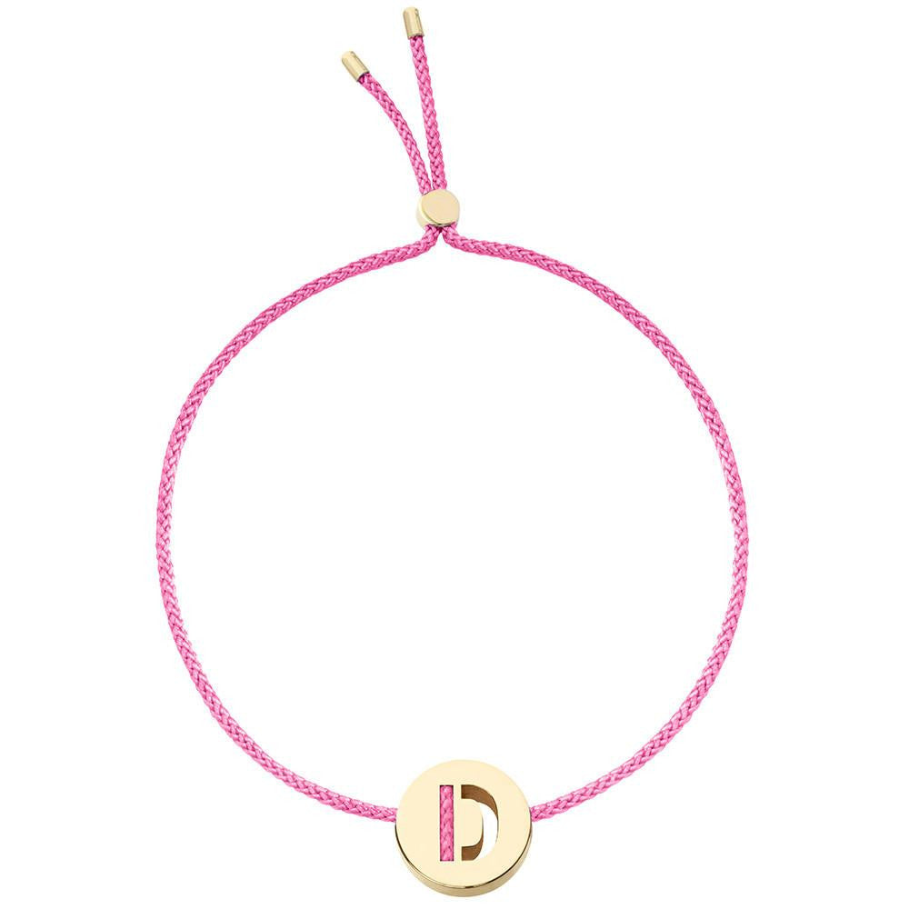 Ruifier ABC's D Cord Bracelet Pink Yellow Gold