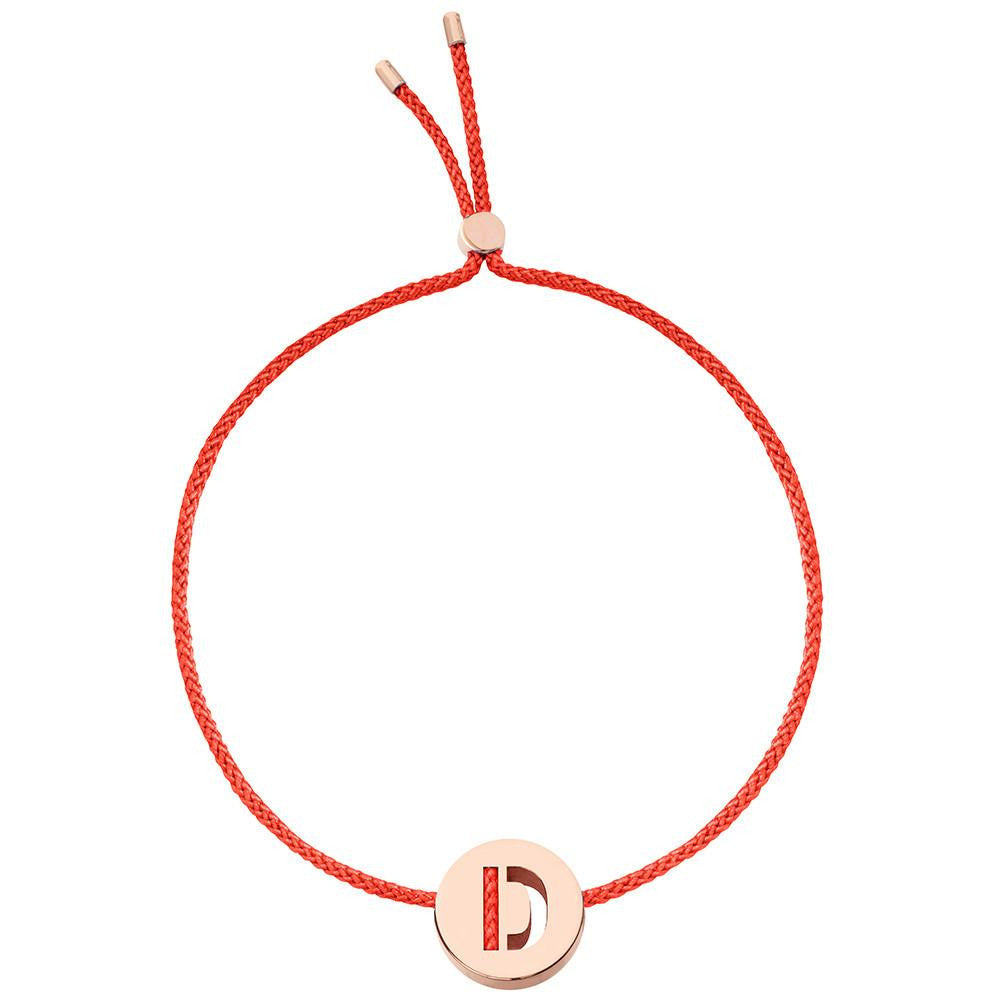 Ruifier ABC's D Cord Bracelet Red Rose Gold