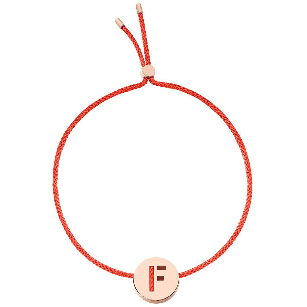 Ruifier ABC's F Cord Bracelet Red Rose Gold