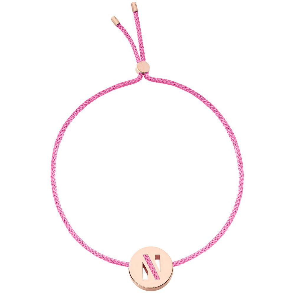 Ruifier ABC's N Cord Bracelet Pink Rose Gold