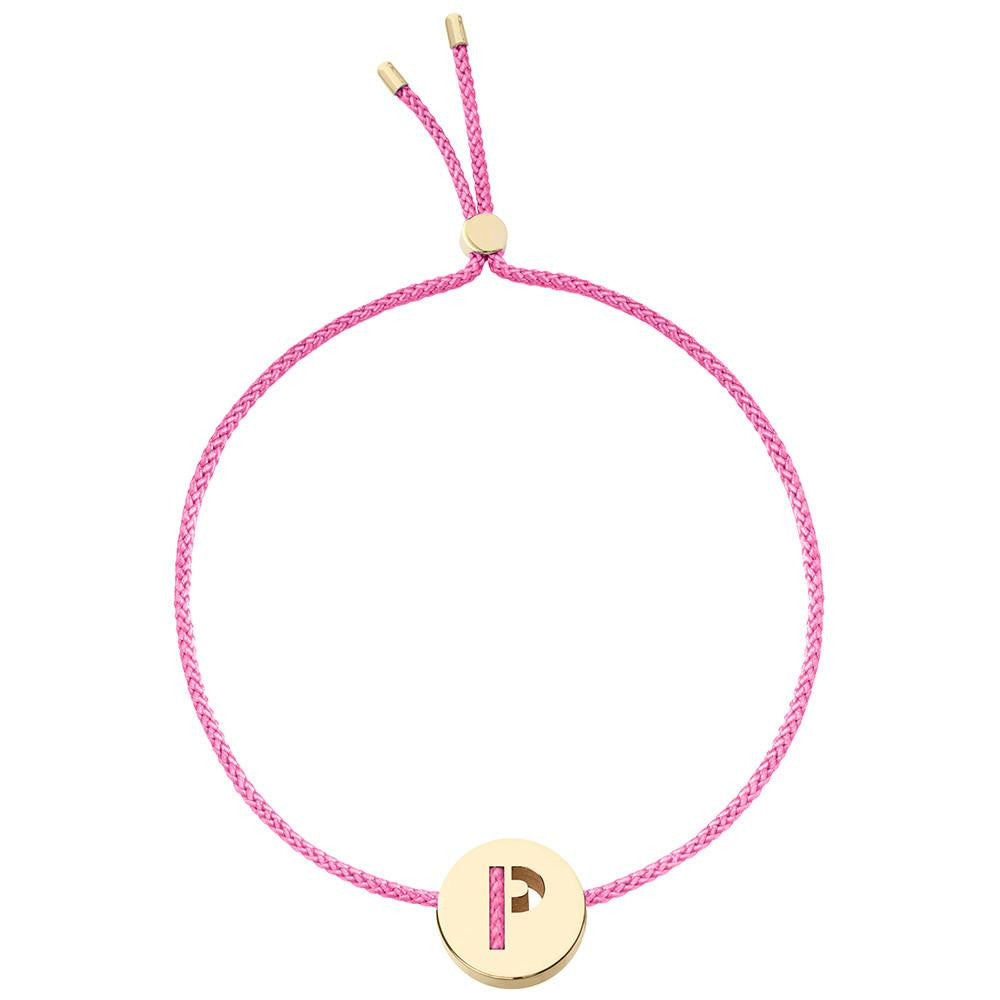 Ruifier ABC's P Cord Bracelet Pink Yellow Gold