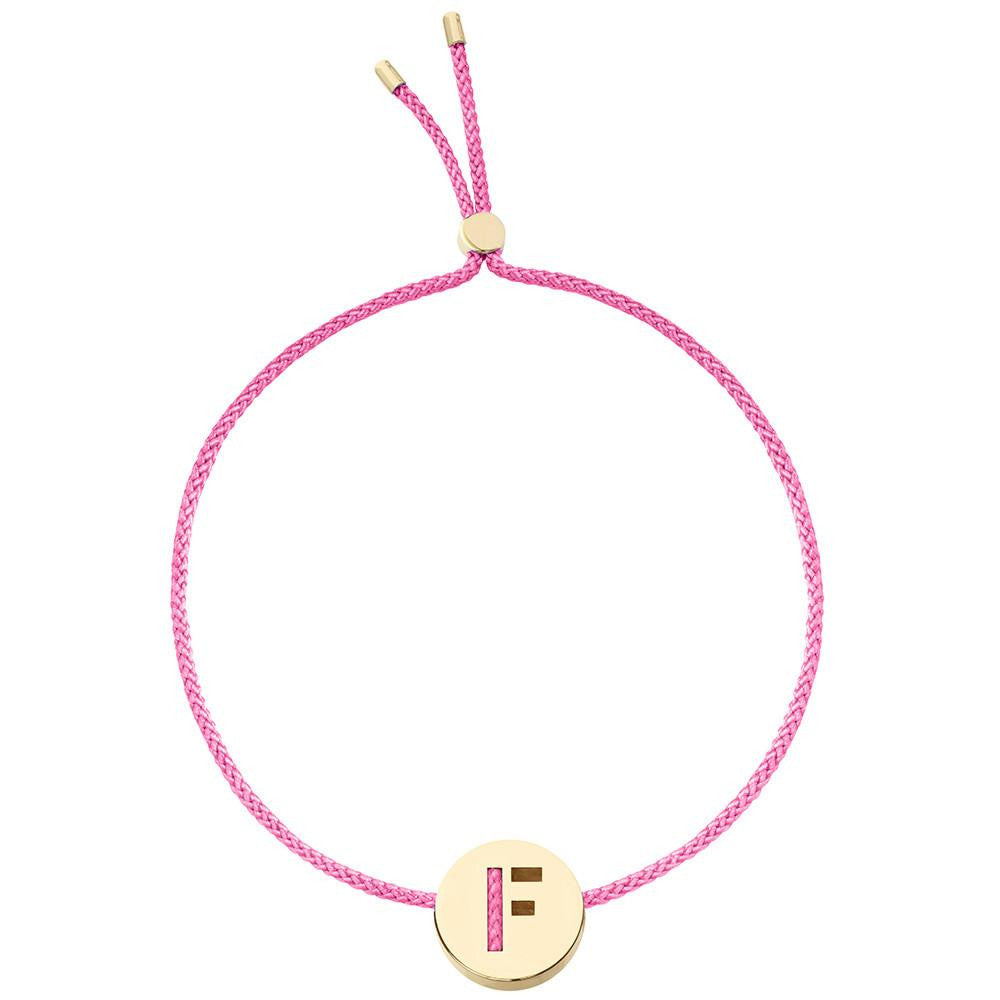 Ruifier ABC's F Cord Bracelet Pink Yellow Gold