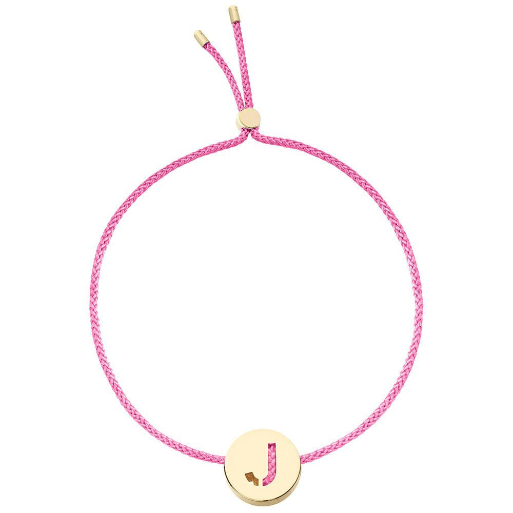 Ruifier ABC's J Cord Bracelet Pink Yellow Gold