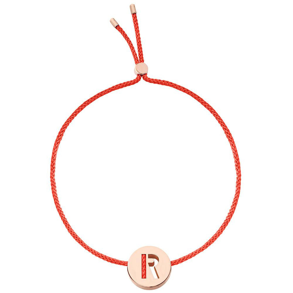 Ruifier ABC's R Cord Bracelet Red Rose Gold