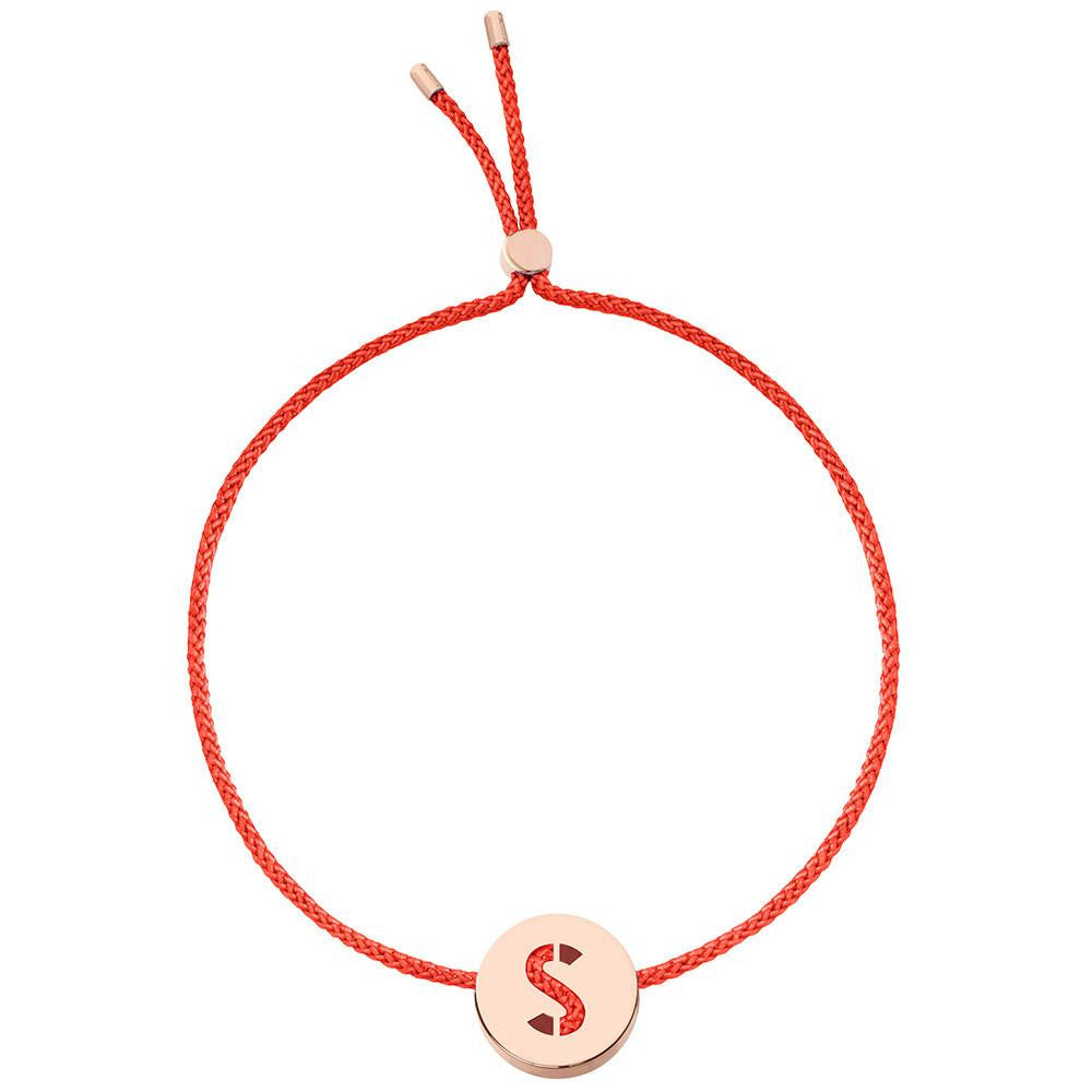 Ruifier ABC's S Cord Bracelet Red Rose Gold