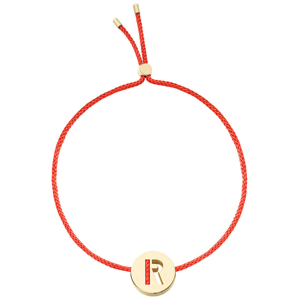 Ruifier ABC's R Cord Bracelet Red Yellow Gold
