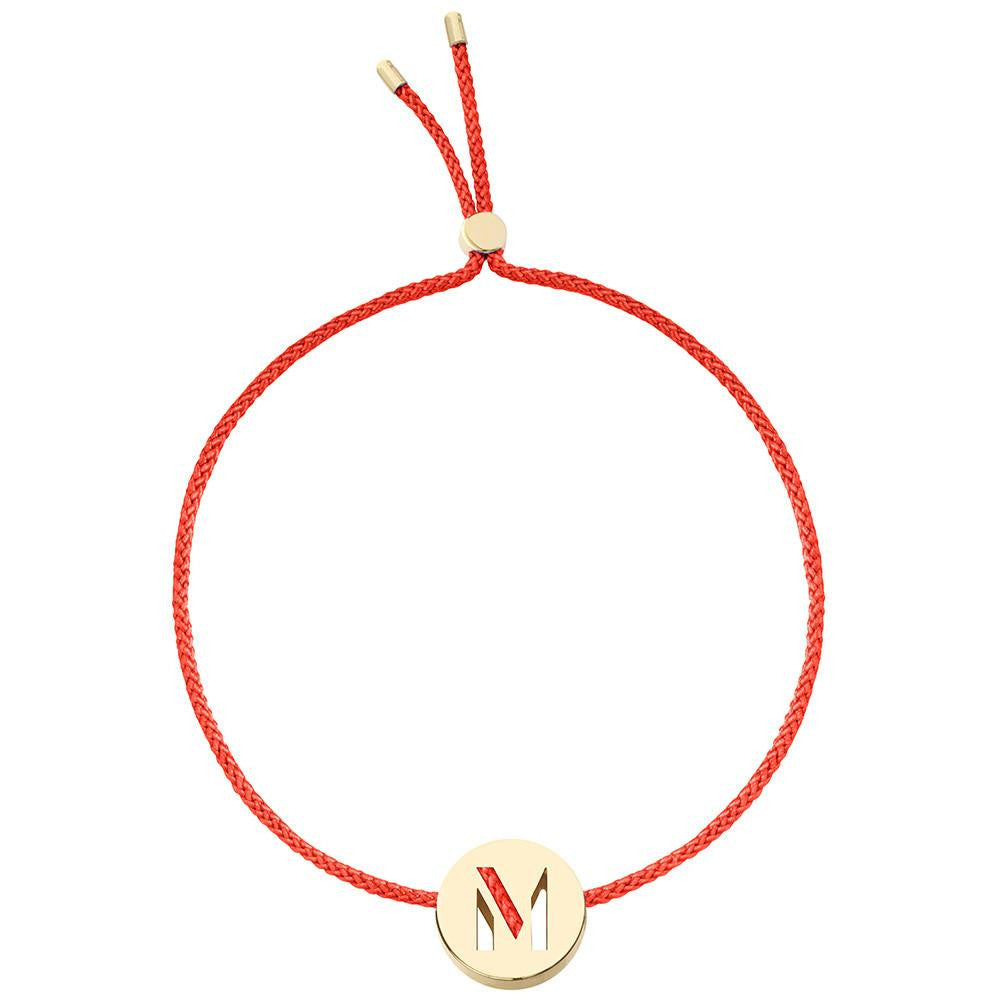 Ruifier ABC's M Cord Bracelet Red Yellow Gold