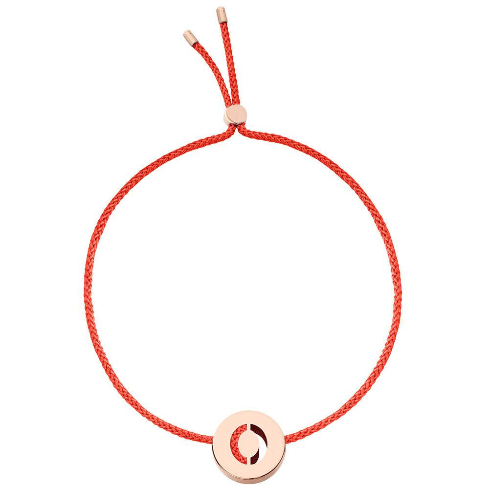 Ruifier ABC's O Cord Bracelet Red Rose Gold