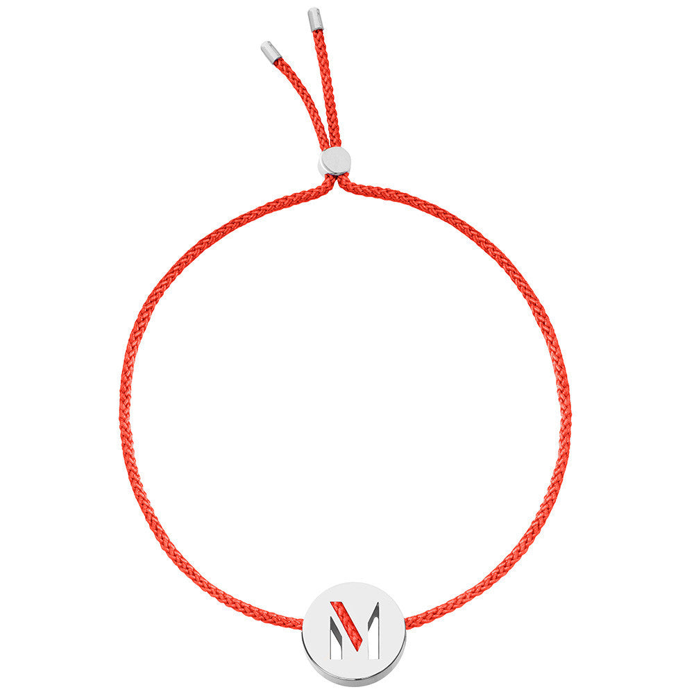 Ruifier ABC's M Cord Bracelet Red Sterling Silver