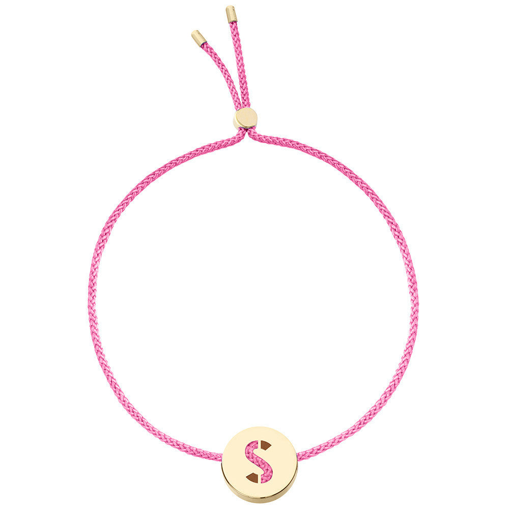 Ruifier ABC's S Cord Bracelet Pink Yellow Gold