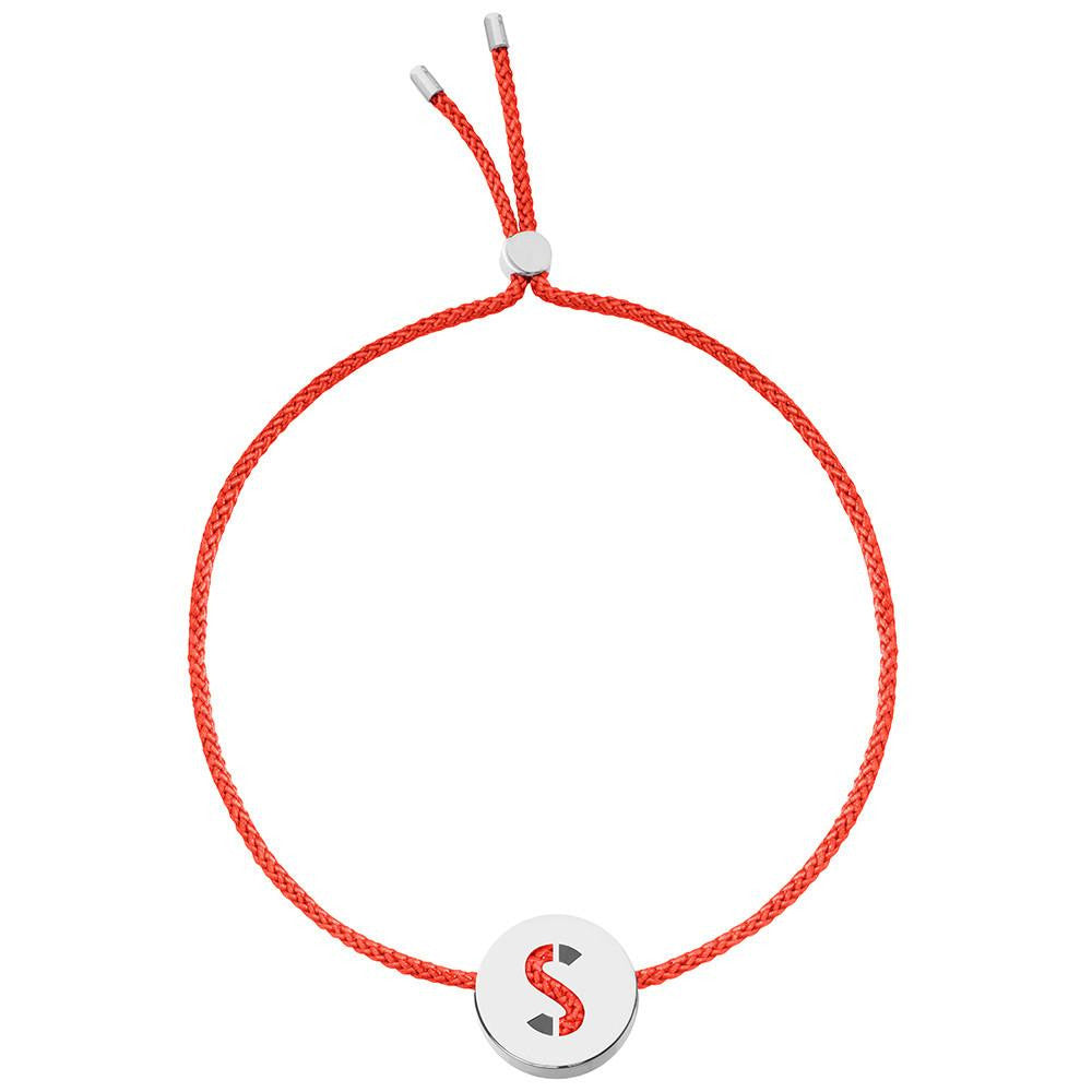 Ruifier ABC's S Cord Bracelet Red Sterling Silver