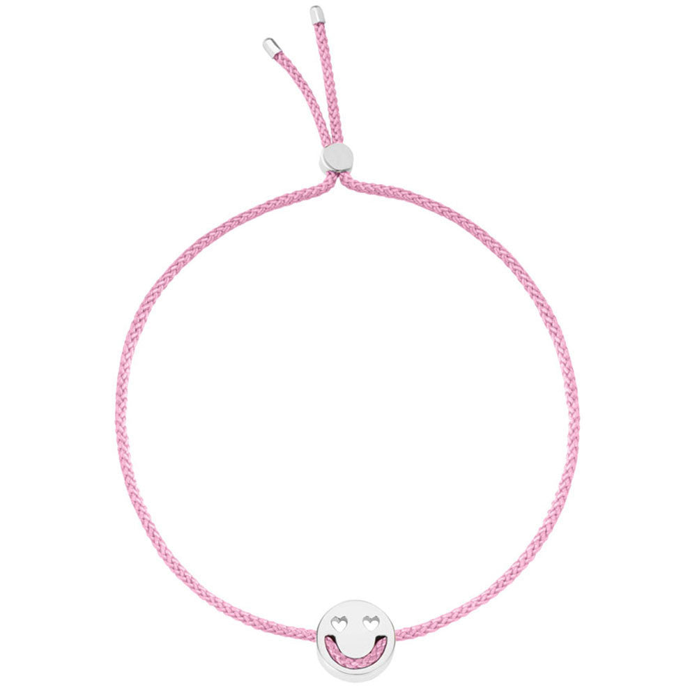 Ruifier Friends Smitten Cord Bracelet Rose Pink Sterling Silver