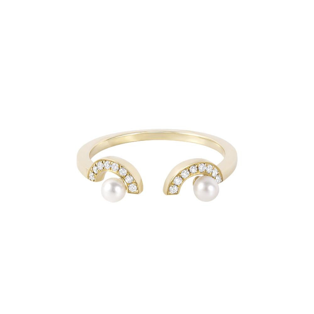 ELEMENTS Gold Pearl Eyes Ring