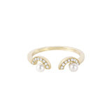 ELEMENTS Gold Pearl Eyes Ring