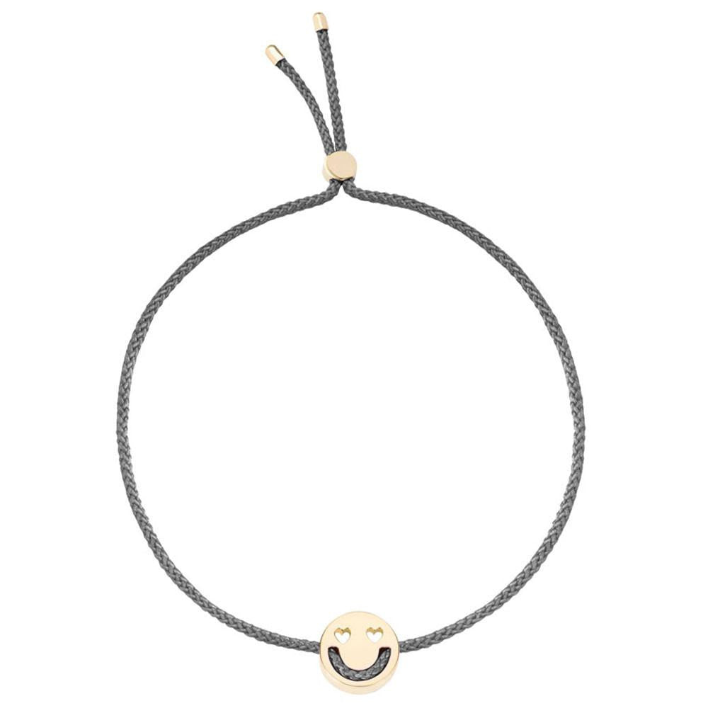 Ruifier Friends Smitten Cord Bracelet Dark Grey Yellow Gold