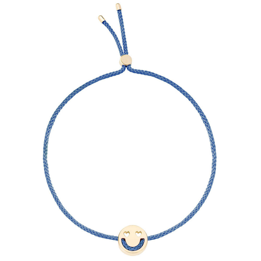 Ruifier Friends Smitten Cord Bracelet Dusky Blue Yellow Gold