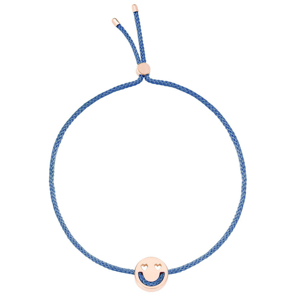 Ruifier Friends Smitten Cord Bracelet Dusky Blue Rose Gold