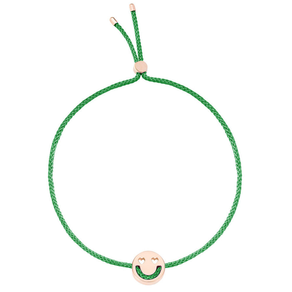 Ruifier Friends Smitten Cord Bracelet Green Rose Gold