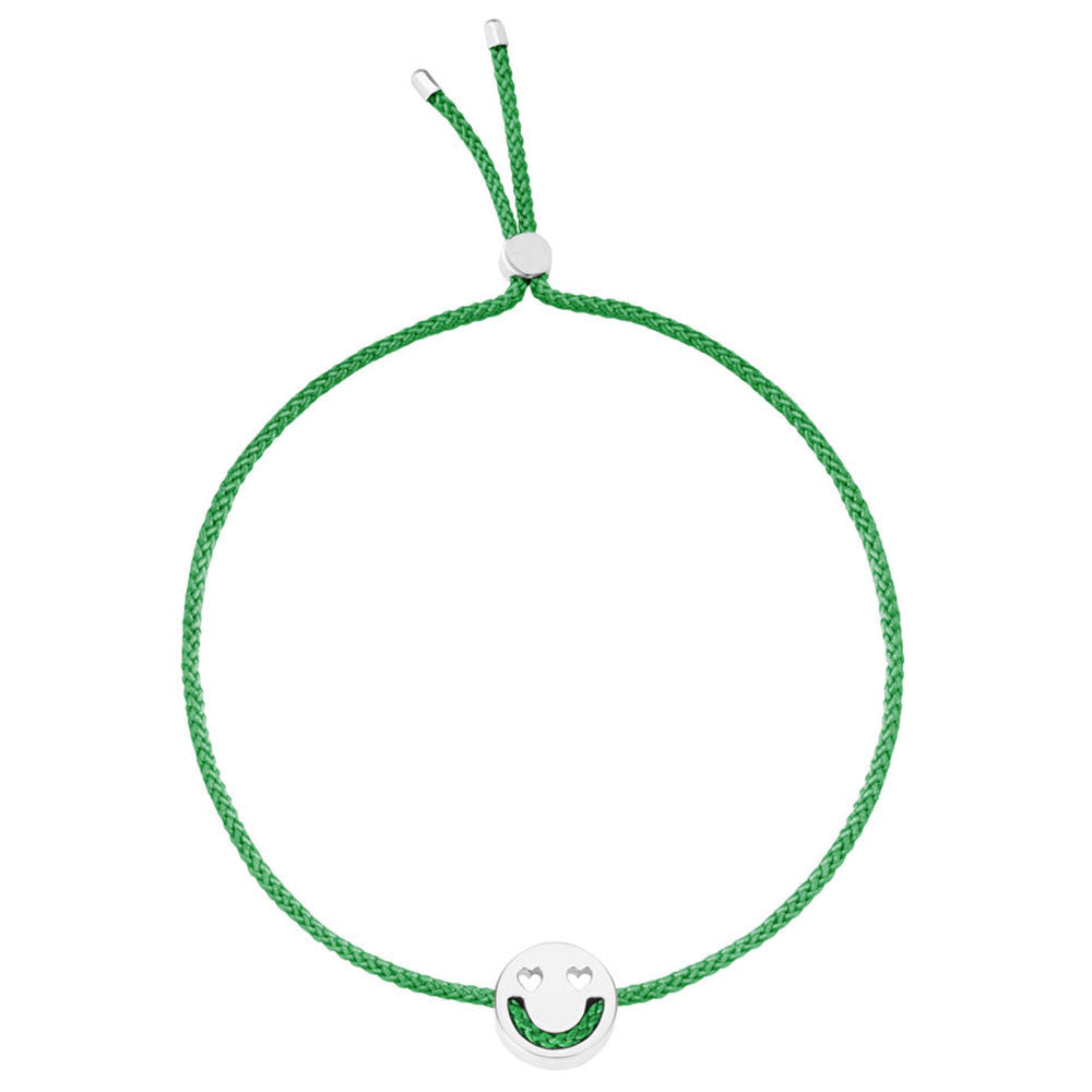 Ruifier Friends Smitten Cord Bracelet Green Sterling Silver