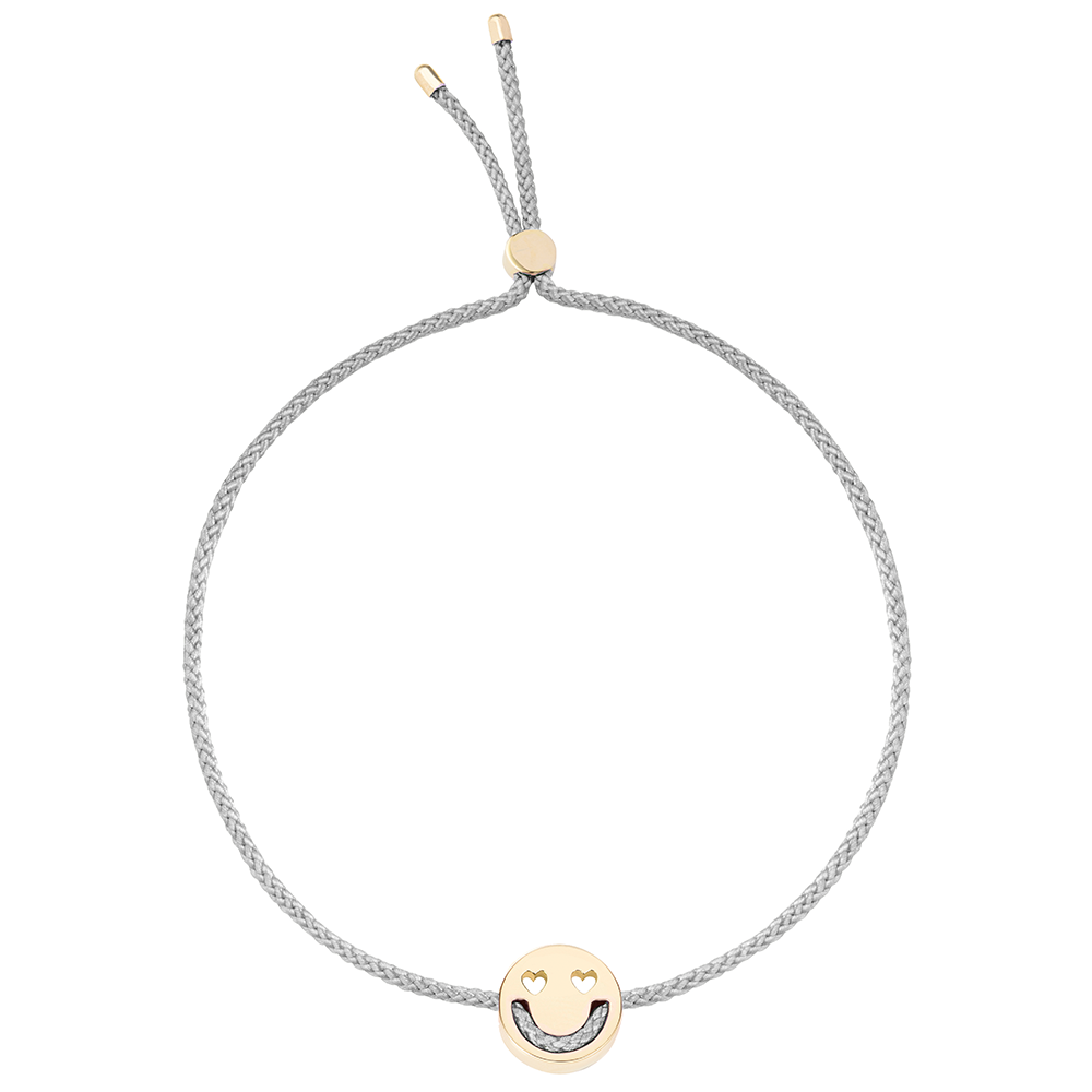 Ruifier Friends Smitten Cord Bracelet Light Grey Yellow Gold