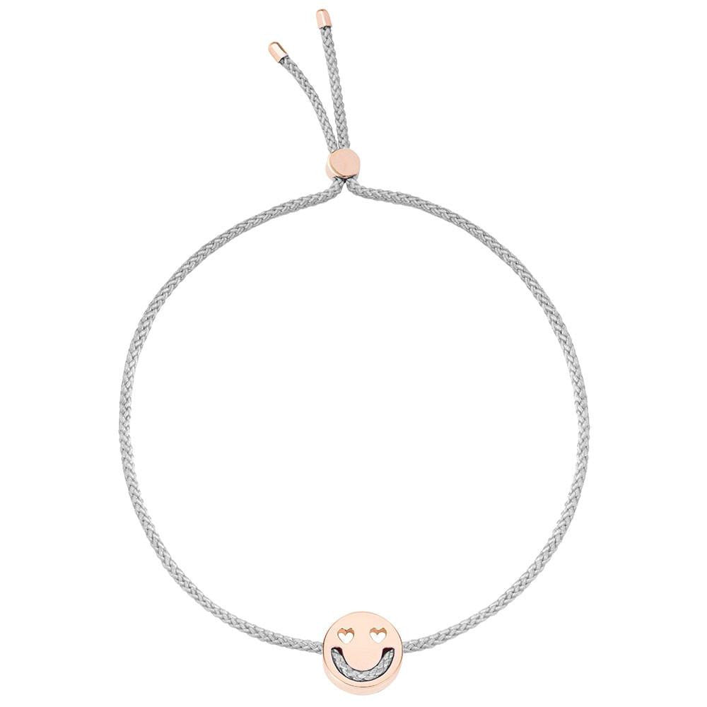 Ruifier Friends Smitten Cord Bracelet Light Grey Rose Gold