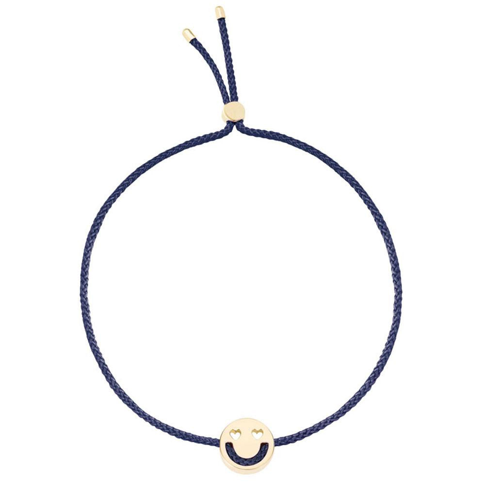 Ruifier Friends Smitten Cord Bracelet Navy Yellow Gold